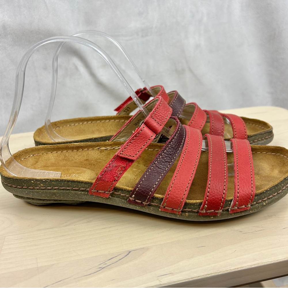 EL NATURALISTA Recyclus Leather Strap Sandals‎ Red Size 9/40 Comfort